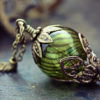 Hot Air Balloon Necklace Absinthe Green Glass Bead Balloon Pendant Around the World in 80 Days Neo Victorian Airship Steampunk Jewelry by TheCreakingDoor steampunk buy now online