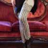 sale Grey Burlesque Leggings - Womens Legging - Garter leggings - printed Tights - suspender tights by Carouselink steampunk buy now online