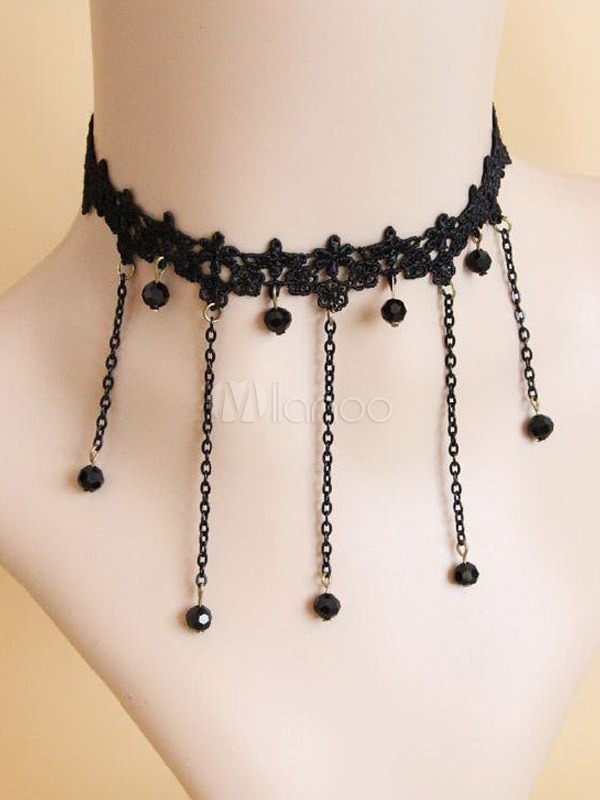 Black Metal Fringe Gothic Lolita Necklace steampunk buy now online