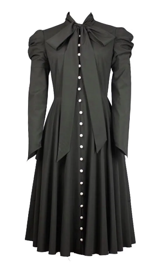 Victorian Steampunk Black Gothic Formal Vintage Button Tunic Dress by QuirkyRetro1 steampunk buy now online