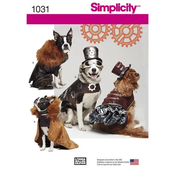 Steampunk Pet Costumes Sewing Pattern - Simplicity 1031 Sewing Pattern - Sizes S -M -L by SunshineRd steampunk buy now online