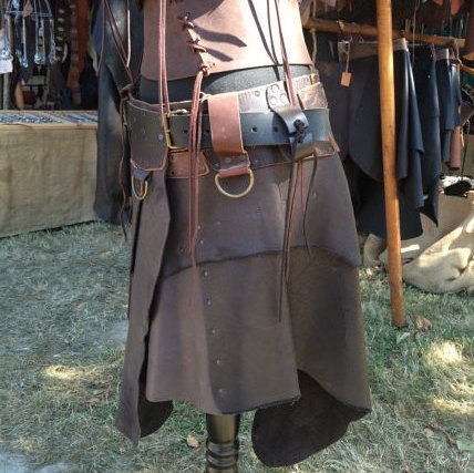 Leather Skirt man Woman Medieval Larp elves Vikings Game of thrones lord of the rings cacheur festival Celtic hippie pagan by Elbengard steampunk buy now online