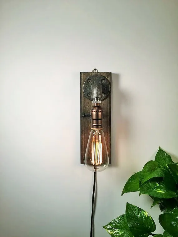 Industrial wall Lamp - Sconce - Wall Light - Steampunk Lamp - Edison Lamp - Vintage Light - Pipe Lamp - Bedside Lamp - Loft Lighting by UrbanEdison steampunk buy now online