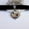 Steampunk black velvet choker with swarovski crystals by DreamCloudJewelry steampunk buy now online