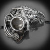 Men's Masquerade Mask, Steampunk, Steampunk Masquerade Mask, Phantom Mask, Half Face Mens Masquerade Mask, Steampunk Accessorie - Silver by 4everstore steampunk buy now online