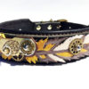 Steampunk Peacock Feather Hand Tooled Leather Dog Collar by FinelyTooled steampunk buy now online