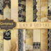 Black and Gold Lace Digital Paper, rustic digital paper, black lace digital paper, scrapbook paper, shabby wedding backgrounds textures by OriginsDigitalCurio steampunk buy now online