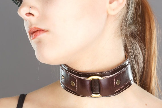Made to Order- Steampunk Leather Bondage Collar with Welded O Ring- Pick Your Colour- Neon- BDSM, Festival, Burning Man, Kink, Fetish by KendallMade steampunk buy now online