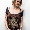 Metatrons cube Earthy Printed Crop Top by tentaclehead steampunk buy now online