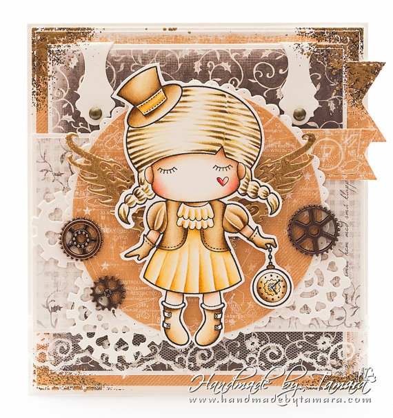 OOAK la-la land Birthday card by TamarasHandmadeCards steampunk buy now online