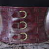 Burgundy Faux Leather Waist Cincher by Northwic steampunk buy now online