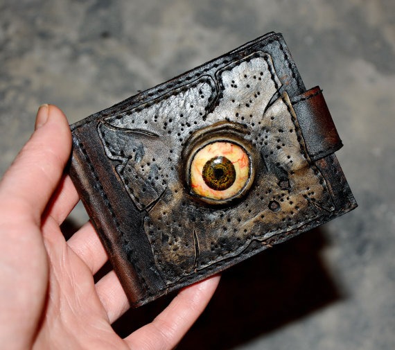 Zombie eye - Money Clips Leather wallet Fangs Demon Eye Steampunk Horror Eye Mutation Mad Max Necronomicon Horror Ritual Shaman Totem Corpse by FamilySkinersStyle steampunk buy now online