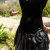 Stunning black velvet and sateen vintage dress size uk 8 usa 6, gothic, steampunk, larp, cosplay by MidnightMaidens steampunk buy now online