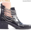 SALE . STEAMPUNK Boots 90s Black Chelsea CHAINS Western Ankle Boots Vintage Vegan Faux Leather Wide Fit Half Booties Us women 10.5, Uk 8, E by Taibaka steampunk buy now online