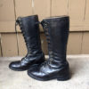 Vintage Black Leather Lace up Lineman Biker Boots Men's Size 6.5 women's 8 Made in USA by oldtanery steampunk buy now online