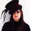 Victorian gothic Mad Hatter top hat burgundy velvet band by Blackpin steampunk buy now online