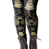 Pirate Tights Narwhals Octopus Tattoo Small Medium Gold on Black Nautical Tattoo Sailor Lolita Steampunk by TejaJamilla steampunk buy now online