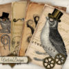 Steampunk Animals Papers 6 x 4 inch printable images instant download digital collage sheet VD0734 by VectoriaDesigns steampunk buy now online