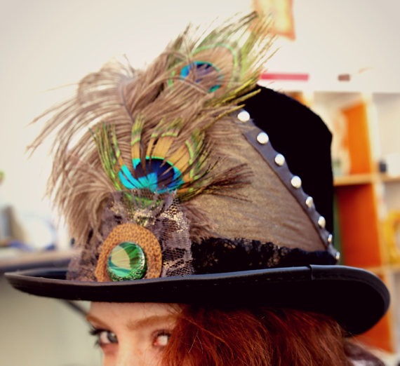 Steampunk Hat Steampunk Top Hat Alice in Wonderland Steampunk Costume Victorian Hat Tea Party Black Hat Gothic Hat Mad Hatter Hat Cosplay by Inspirala steampunk buy now online