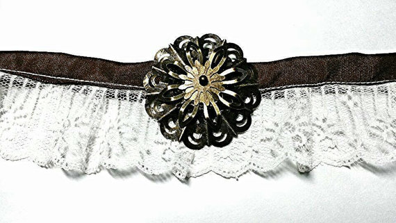 Steampunk choker with antique brass flower by DeathlySmiles steampunk buy now online