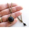 Full Moon Necklace Planet Pendant Black Lava Stone Necklace Essential Oil Diffuser Necklace Captain Nemo Boho Unisex Steampunk Bronze Chain by KapKaDesign steampunk buy now online
