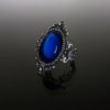 Victorian gothic ring - Sapphire blue ornate filigree steampunk ring - adjustable SINISTRA ring by DarkEleganceDesigns steampunk buy now online
