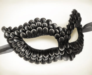 Silver & Black Masquerade Mask With Dragon Scales - Antiqued Silver Venetian Mask - Antiqued Silver Masquerade Ball Mask by SOFFITTA steampunk buy now online