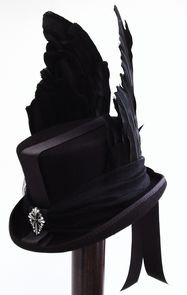 Victorian Gothic Steampunk raven winged black top hat by Blackpin steampunk buy now online