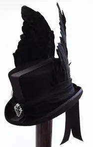 Victorian Gothic Steampunk raven winged black top hat by Blackpin steampunk buy now online