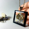 Black square pendant, Tree of life, Transparent steampunk necklace, Tree with gears, Ecofriendly resin, Upcycled steampunk jewelry, by ByEmilyRay steampunk buy now online