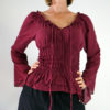 LS PEASANT BLOUSE - Pirate Renaissance Festival Costume Chemise Gypsy Top Pirate Steampunk Shirt Corset Long Sleeves Top - Maroon by zootzugarb steampunk buy now online