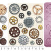 STEAMPUNK COGS & GEARS #1 Craft Sugarcraft Sculpey Silicone Rubber Mould by ArtycoUK steampunk buy now online