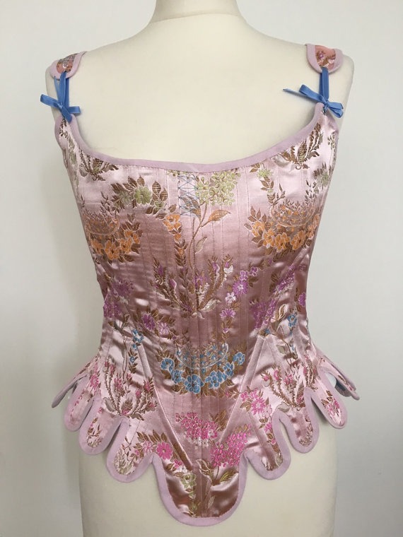 18th Cosret Stays Dupioni Silk Boned Rococo Marie-Antoinette Burlesque Baroque French by BonnieInDisguise steampunk buy now online