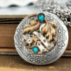 steampunk locket necklace, steampunk jewelry, EVERGREEN, leaf necklace, antiqued silver photo locket necklace, watch movement locket by junesnight steampunk buy now online
