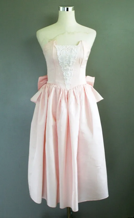 Gunne Sax Circa 1980s - Pink Taffeta - Party Dress - Prom - Wedding ...