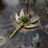 Fantasy Key Necklace Charms,Fantasy jewelry,Winged jewelry,Metal pendant,Skeleton key steampunk,Fantasy pendant,Winged pendant,Green rivoli by AntogoniA steampunk buy now online