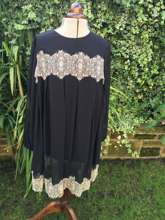 Vintage Gothic Black Dress, Smock, Halloween, Victorian, Whitby, Vampire, Lolita by whiteorchiddesigns1 steampunk buy now online