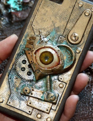 Steampunk phone case - iPhone 7 case iPhone 6 case - Steampunk - Zombie Horror phone case - Eye - Mutations - Steampunk gift - 3D phone case by FamilySkinersStyle steampunk buy now online