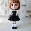 Gothic burlesque black short corset dress hand made fits Blythe doll by JonnaJonzon steampunk buy now online