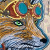 Large Patch Fox in Steampunk style SEW on & IRON on 8.3 x 11.8 inches (21 cm x 30 cm) by EmbroSoft steampunk buy now online