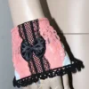 One of a kind Gothic lolita Black and white striped peach lace cuff SET by HausofTrashglam steampunk buy now online One of a kind Gothic lolita Black and white striped peach lace cuff SET by HausofTrashglam steampunk buy now online