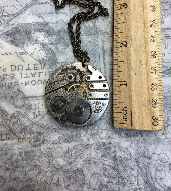 Steampunk Antique Watch Necklace, Steampunk Cosplay, Men's Necklace, Women's Gift, Steampunk Wedding Jewelry Unique Necklace by RetroHippieUnlimited steampunk buy now online