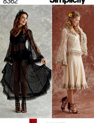 Cosplay Lace Two Piece Dress Pattern, Simplicity Sewing Pattern 8362 by blue510 steampunk buy now online