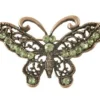 BCB80154-29 - Decorative Victorian Filigree Butterfly Brooch in Antique Copper Finish with Green Stones by patternsoftime steampunk buy now online BCB80154-29 - Decorative Victorian Filigree Butterfly Brooch in Antique Copper Finish with Green Stones by patternsoftime steampunk buy now online