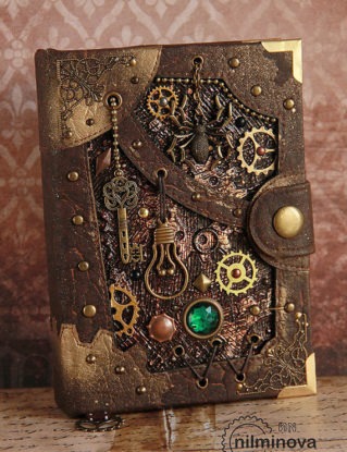 Steampunk notebook A6 blank journal diary "Cellar Spirit" by nilminova steampunk buy now online