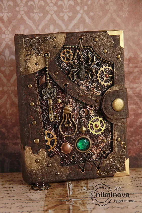 Steampunk notebook A6 blank journal diary "Cellar Spirit" by nilminova steampunk buy now online