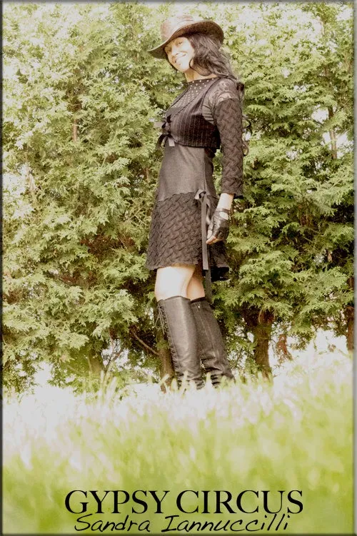 Dress - Steampunk - Burning Man - Bohemian - Playa Wear - Black Vegan Fabric and Polka Dots - Gypsy Boheme - Sexy - Size X- Small by GypsyCircus steampunk buy now online