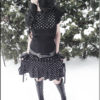 Top - Steampunk - Burning Man - Tunic - Playa Wear - Black and Polka Dots - Shirt - Bohemian Gypsy - Sexy - Victorian Style - Size Small by GypsyCircus steampunk buy now online