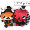 Chibi Steampunk Animal Plush Sewing Pattern .pdf Tutorial Rabbit Panda Fox Wolf Cat by CholyKnight steampunk buy now online