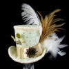 Pale Green and Cream Empress Collection Large Mini Top Hat Fascinator, Alice in Wonderland, Mad Hatter Tea Party, Derby Hat by TheWeeHatter steampunk buy now online